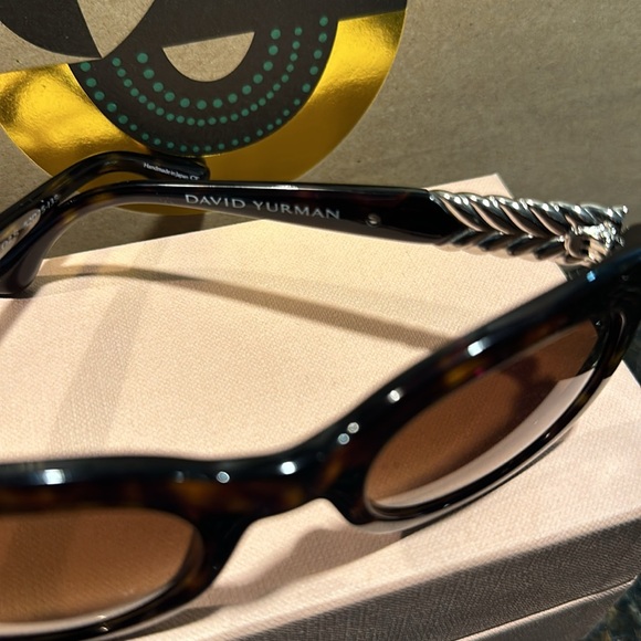David Yurman Tortoise Brown with Sterling Silver Sunglasses - Picture 2 of 5